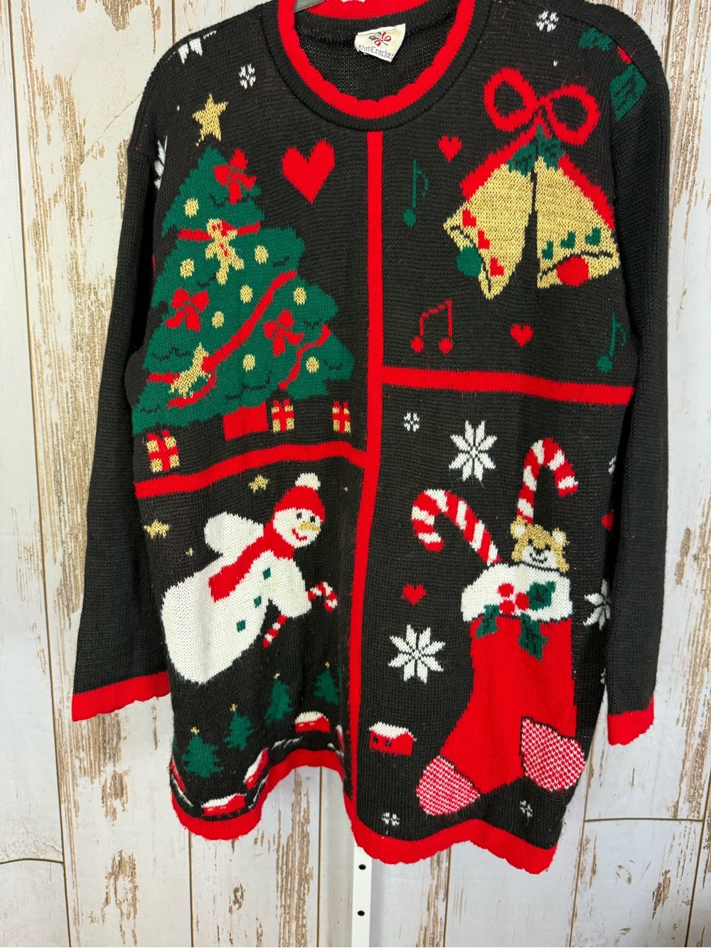 Nutcracker, Vintage Christmas Sweater. Size 1X. Fair Used condition.